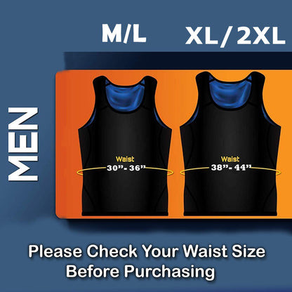 Men?s Sweat Shaper Vest for Weight Loss Sauna Slimming Workout Tanktop (Black)