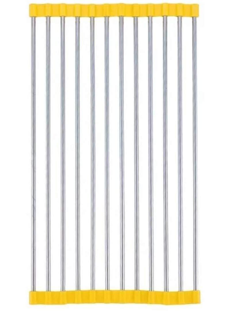 Sink Draining Rack- Stainless Steel Foldable/Roll-Up Over Sink Dish Drainer Drying Rack(Assorted Color)