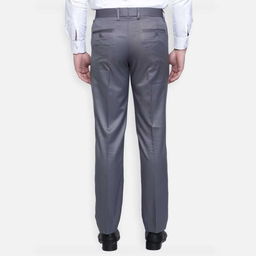 Lycra Blend Solid Regular Fit Mens Formal Trousers