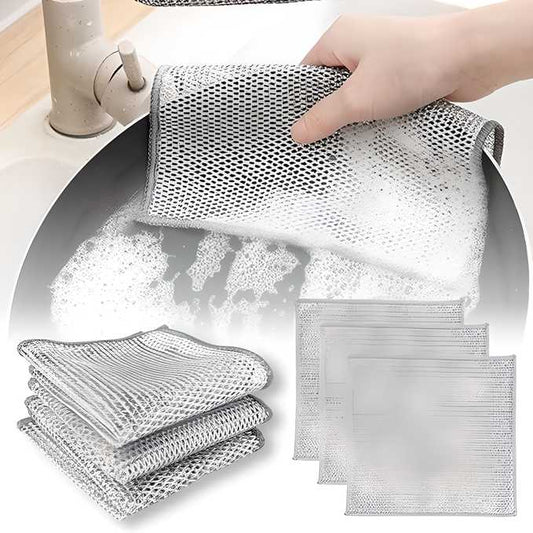 Multipurpose Wire Dishwashing Rags for Wet and Dry Pack of 10