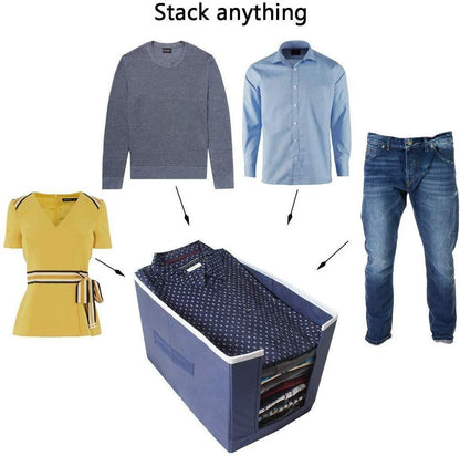 Cloth Organizer - Non Woven Foldable Cloth Organizer ( Pack of 3)