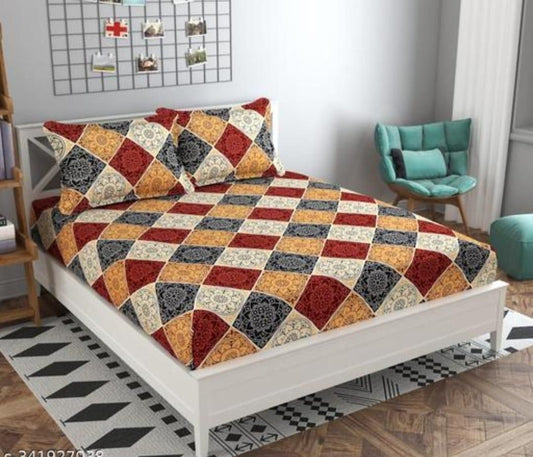 Round Elastic Fitted Double Bed Bedsheet