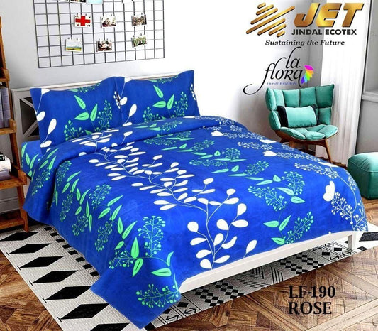 1 Double Bedsheet with 2 Pillow Covers