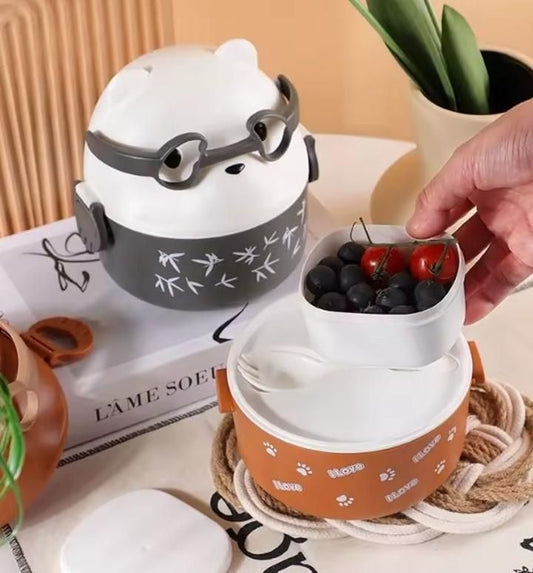 Cute Teddy Cartoon Tiffin Box