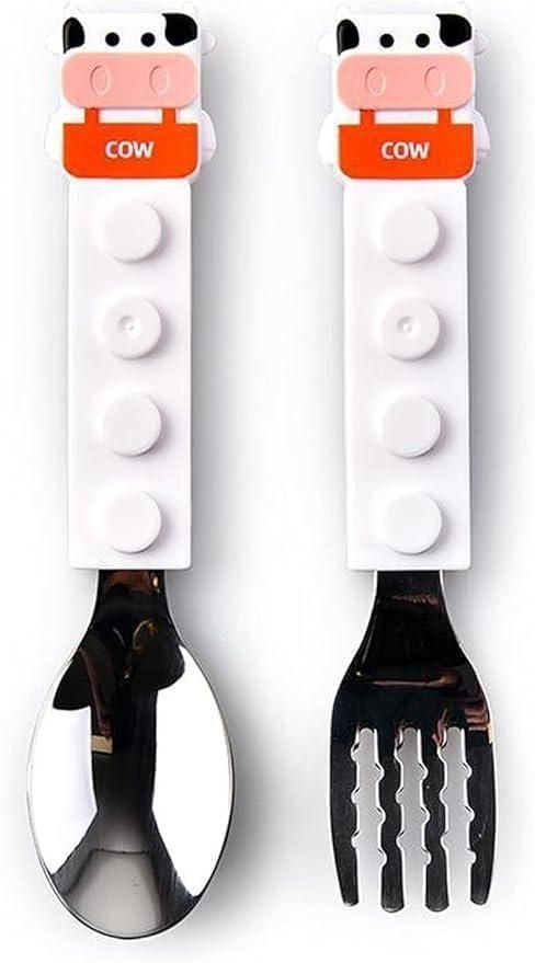 Cow Shaped Grip Spoon and Fork