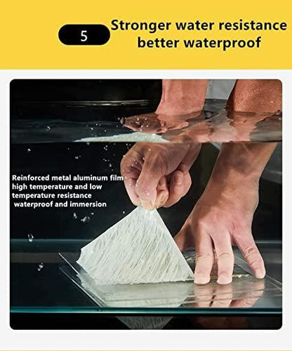 Repair Waterproof Tape for Pipe Leakage  Solution Aluminum Foil Tape Sealing Butyl Rubber Tape for Surface Crack, Pipe Repair (5cmx5m) Ppack of 1)