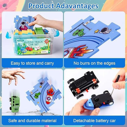 Puzzle Rail car Race Slot Car Track Set