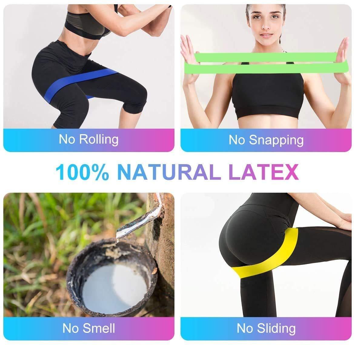 Exercise Bands-Resistance Loop Exercise Bands for Squats, Hips, Legs, Butt, Glutes and Heavy Workouts Physical Therapy, Rehab, Stretching, Home Fitness	(Pack of 5)