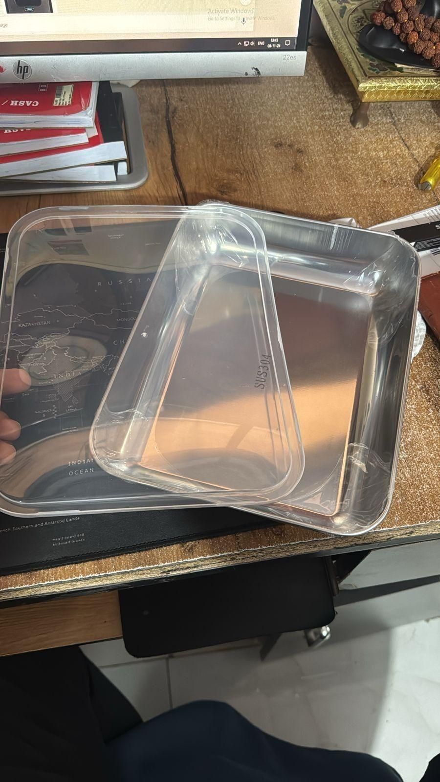 Non Stick Baking Pan Food Storage Box with Cover Pack of 2