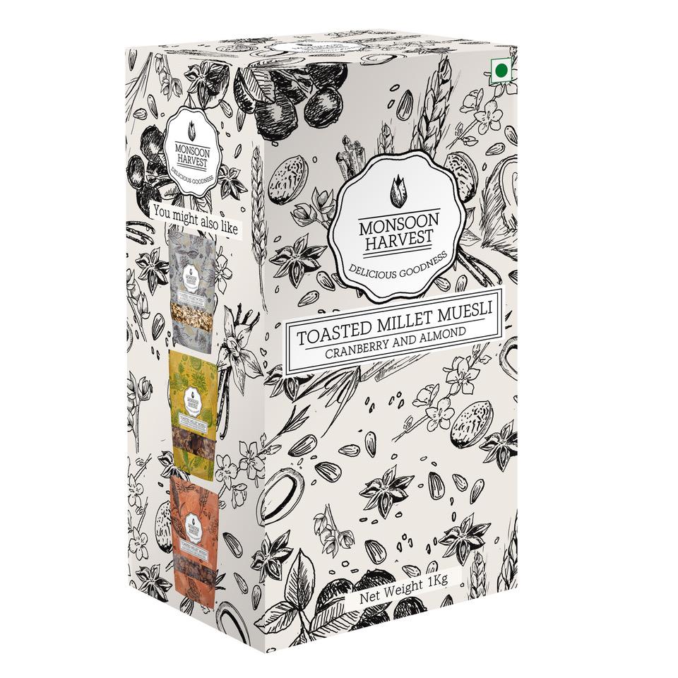 Monsoon Harvest Toasted Millet Muesli Cranberry and Almond 1 Kg