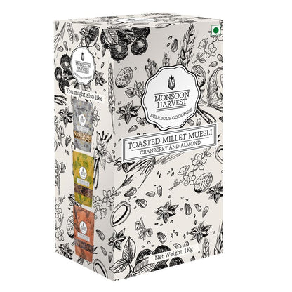 Monsoon Harvest Toasted Millet Muesli Cranberry and Almond 1 Kg