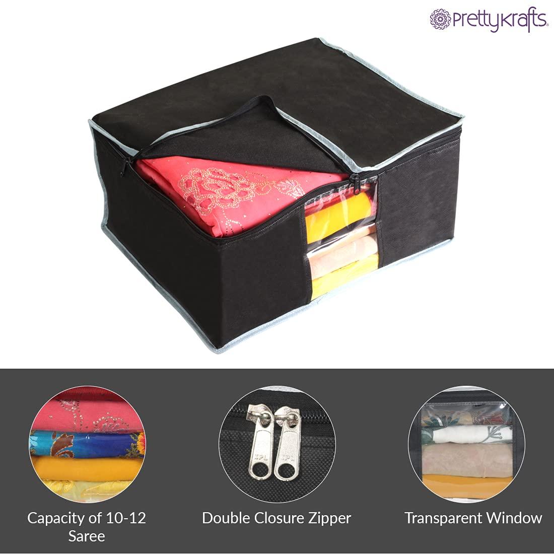 Saree Cover - Solid Non Woven Saree Cover for Wardrobe (Pack of 6)