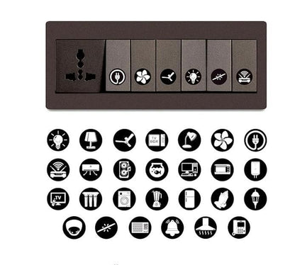 Transparent Black and White Switch ID Sticker (Pack of 1)