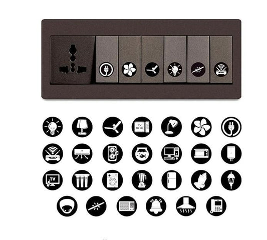Transparent Black and White Switch ID Sticker (Pack of 1)