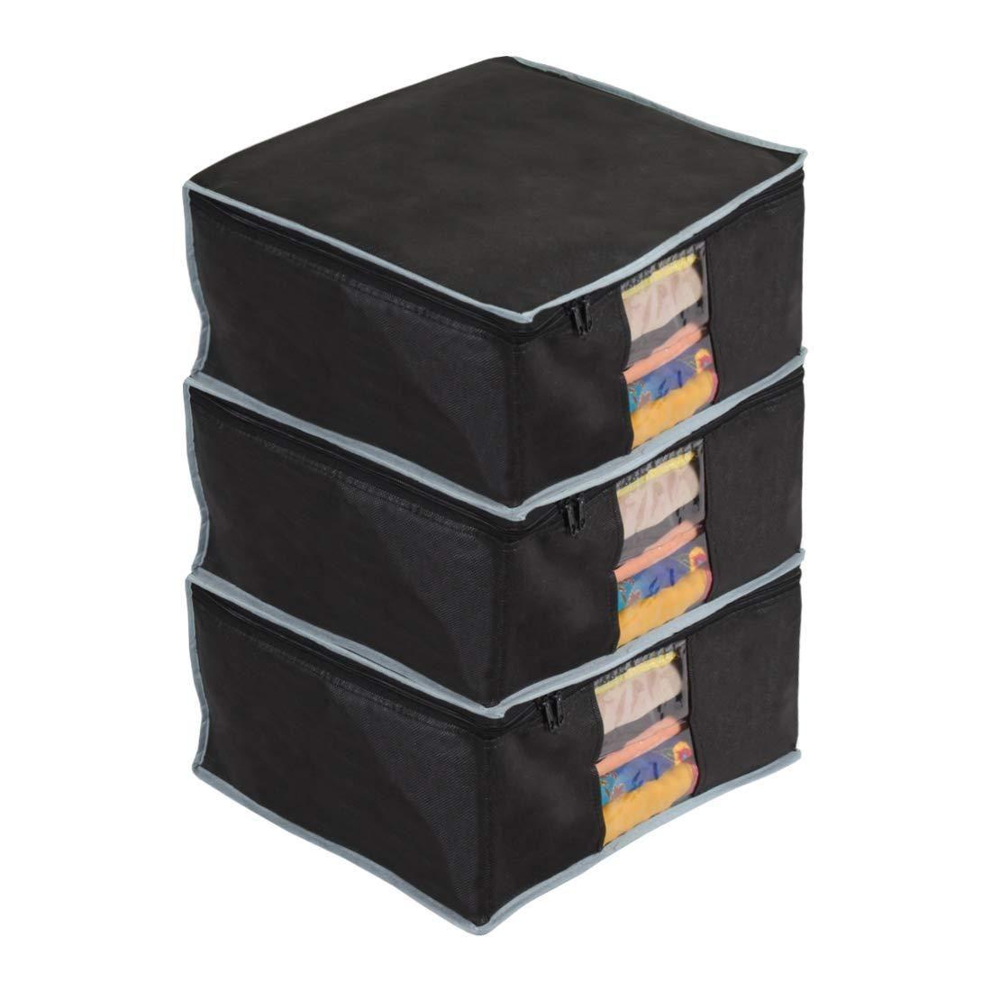 Saree Cover - Solid Non Woven Saree Cover for Wardrobe (Pack of 3)