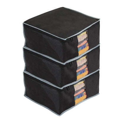 Saree Cover - Solid Non Woven Saree Cover for Wardrobe (Pack of 3)