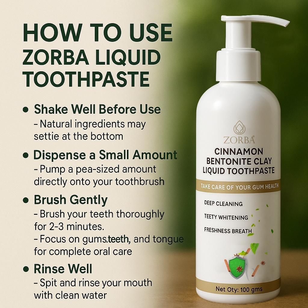 Cinnamon Bentonite Clay Liquid Toothpaste 200 ml Pack of 2