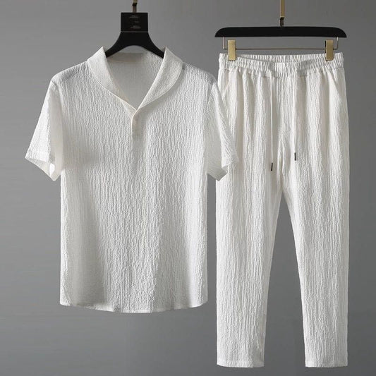 Men's Caudrauy Co-Ord Set White