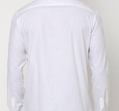 Men's Solid Satin Stylish Casual Shirt White