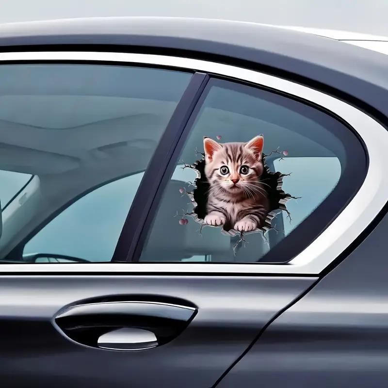 Durable Cat Pattern Car Sticker (Pack of 4)