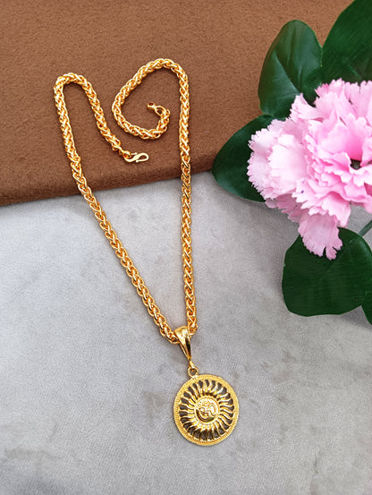 Luxurious Men's Gold Plated Pendant With Chain Vol 1