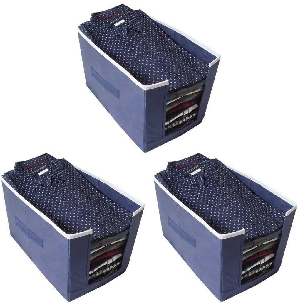 Cloth Organizer - Non Woven Foldable Cloth Organizer ( Pack of 3)