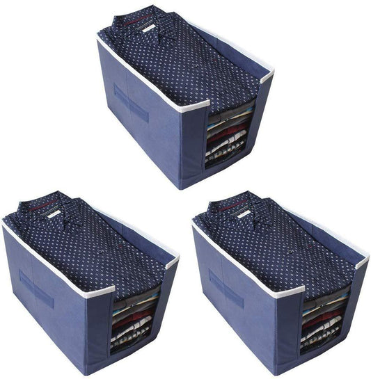 Cloth Organizer - Non Woven Foldable Cloth Organizer ( Pack of 3)