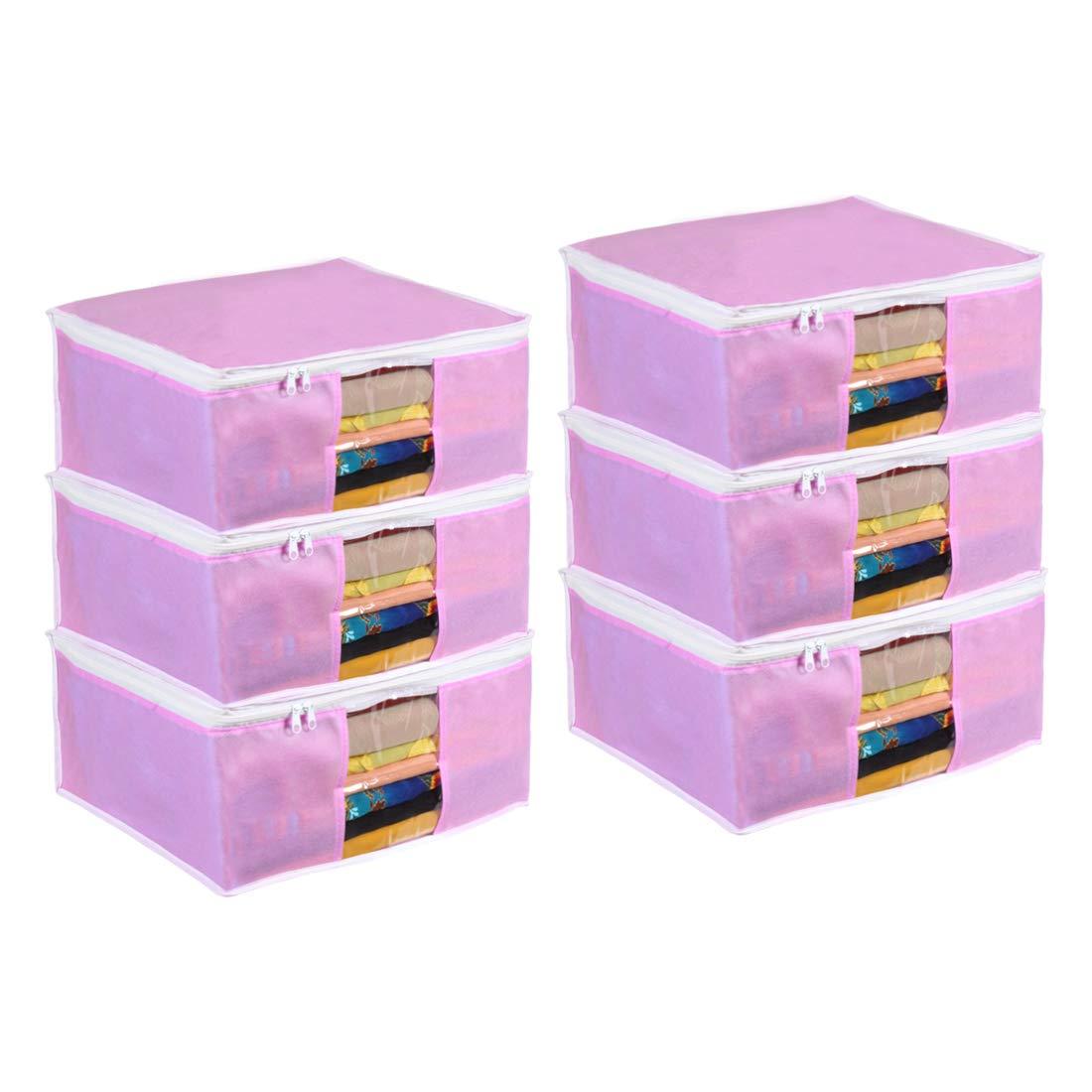 Saree Cover - Solid Non Woven Saree Cover for Wardrobe (Pack of 6)