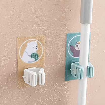 Mop Broom Holder-Wall Mounted Cartoon Mop, Broom Holders(Pack of 3)