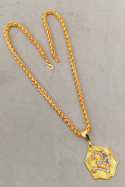 Luxurious Men's Gold Plated Pendant With Chain Vol 4