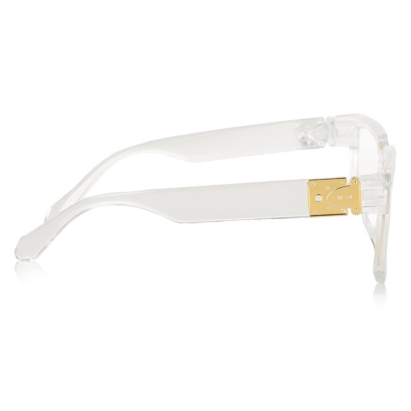 Unisex Clear Retro Square Sunglass
