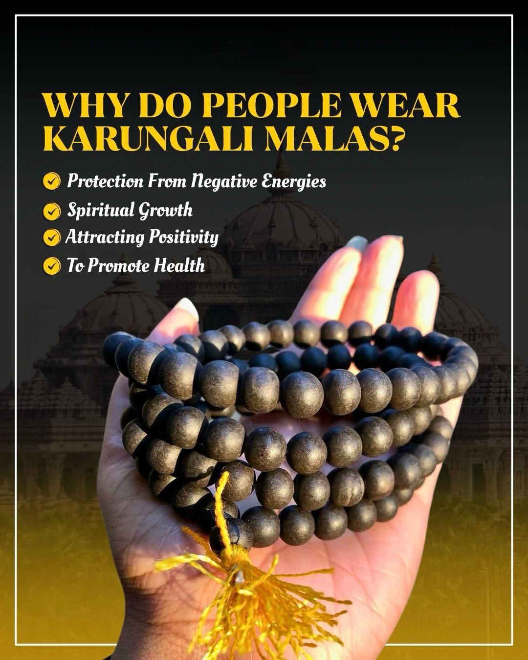 Original Karungali Mala 108 Beads Ebony Wood
