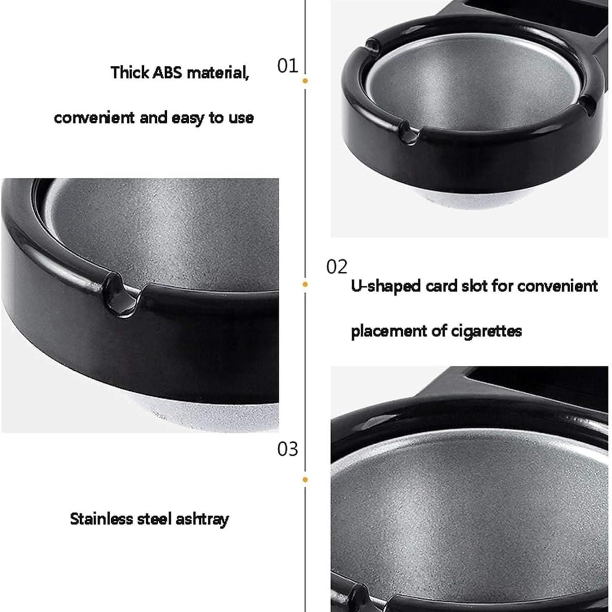 Stainless Steel Wall-Mounted Ashtray & Cigarette Lighter Storage Rack