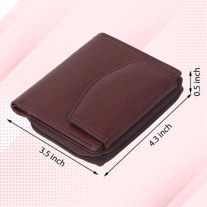 SAMTROH Girls Travel, Trendy Brown Artificial Leather Wallet (6 Card Slots)