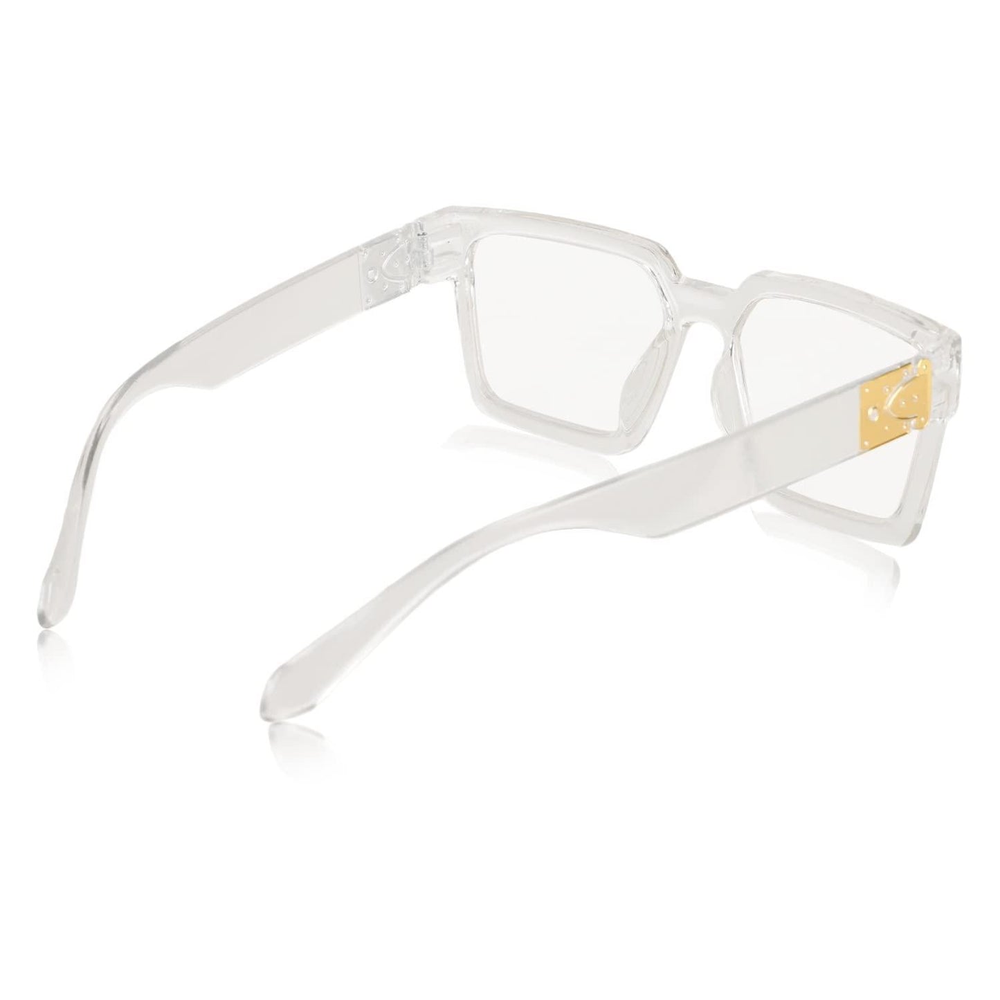 Unisex Clear Retro Square Sunglass