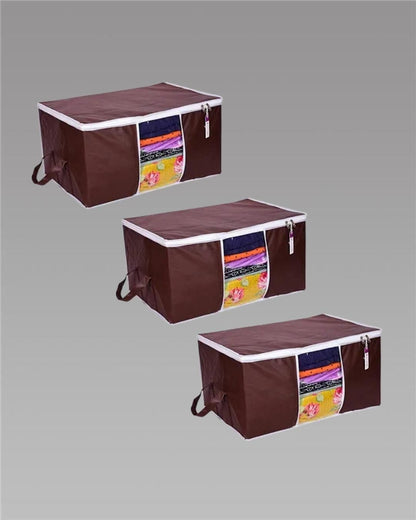 Solid Non Woven Storage Organizer (Set of 3)