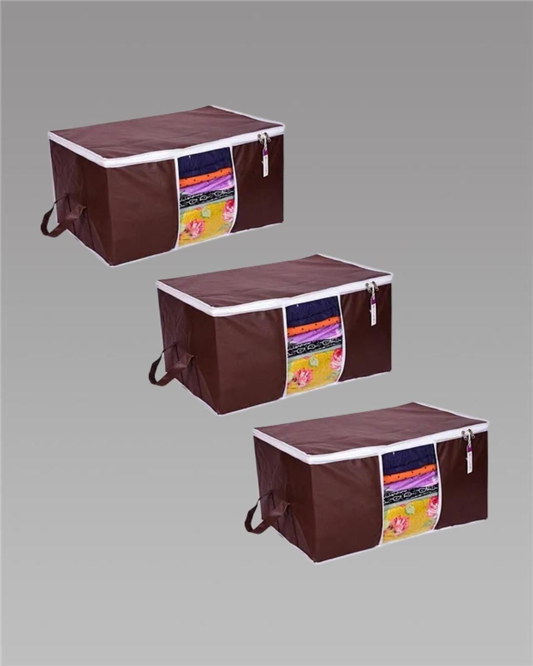 Solid Non Woven Storage Organizer (Set of 3)