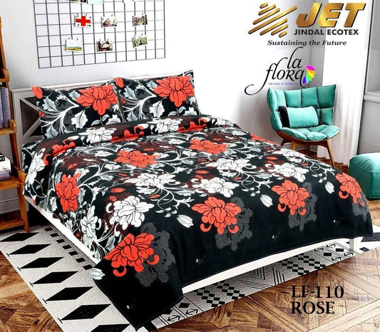 1 Double Bedsheet with 2 Pillow Covers