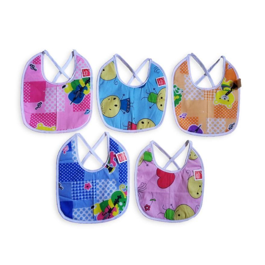 Kids Essentials Printed Bibs Cloths-Pack of 5 (Non-Returnable)