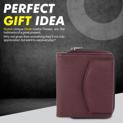 SAMTROH Girls Travel, Trendy Brown Artificial Leather Wallet (6 Card Slots)