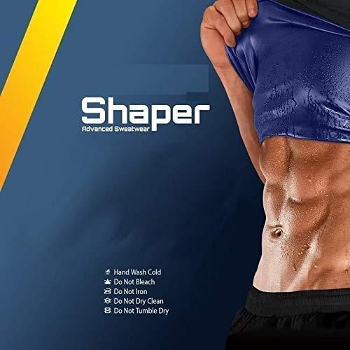 Men?s Sweat Shaper Vest for Weight Loss Sauna Slimming Workout Tanktop (Black)