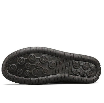 Men's Stitching Breathable Anti-skid Slip On Shoes Black