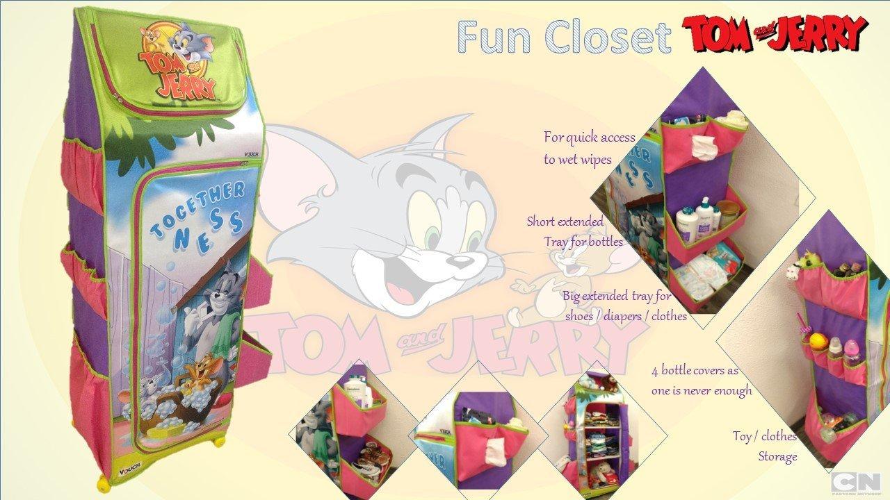 Cloth Organizer - 5 Shelf Folding Wardrobe Organizer With Wheels