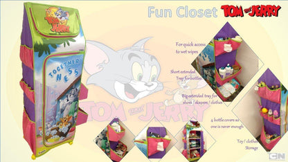 Cloth Organizer - 5 Shelf Folding Wardrobe Organizer With Wheels