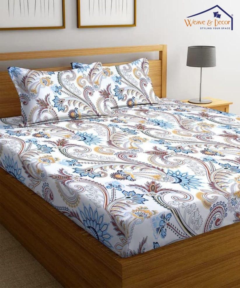 Round Elastic Fitted Double Bed Bedsheet