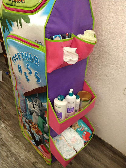 Cloth Organizer - 5 Shelf Folding Wardrobe Organizer With Wheels