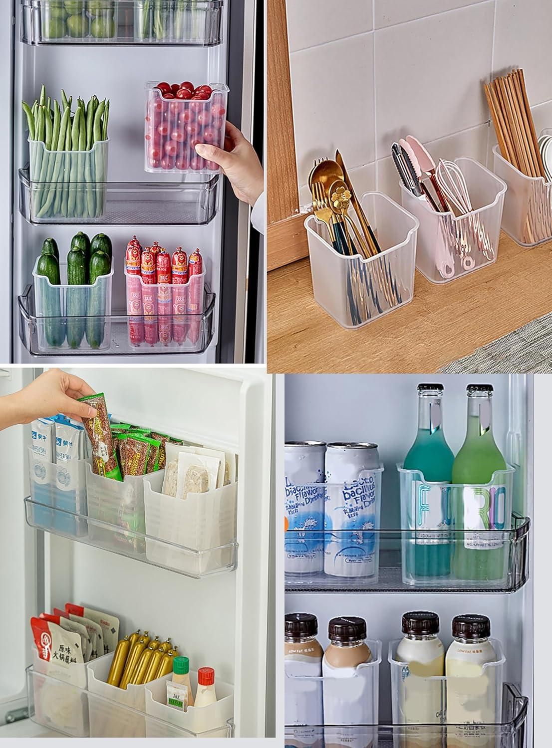Space -Saving Set of 6 Fridge Door Storage Boxes