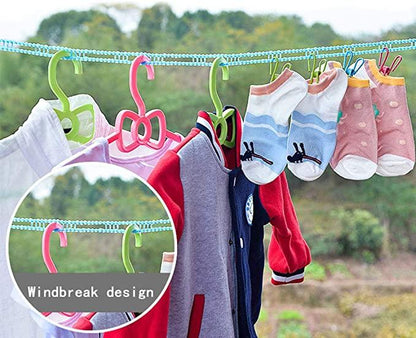 Rope-Portable Adjustable Dryer Line Windproof Non-Slip Clothesline for Camping Travel Indoor Outdoor  ( Pack of 2)