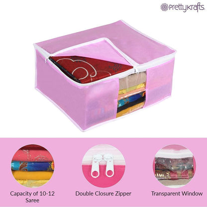 Saree Cover - Solid Non Woven Saree Cover for Wardrobe (Pack of 3)