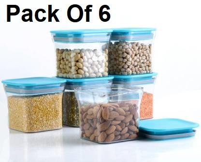 Containers- New Kit Kat Premium Quality Square Shaped Air Tight Containers Storage Jar 600ml (Pack of 6)